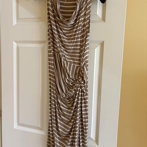 Striped Brown Maxi Dress